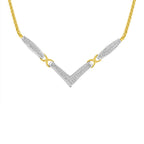 14K Yellow and White Gold 2.0 Cttw Princess Cut Diamond Flared and X-Station V Shaped 18â€ Franco Chain Statement Necklace (H-I Color, SI2-I1 Clarity)