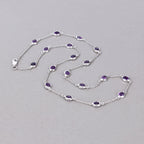 6.12 Carat Genuine Amethyst .925 Sterling Silver Necklace