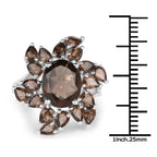 5.69 Carat Genuine Smoky Quartz .925 Sterling Silver Ring