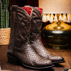 Kansas // Python Leather Western Boots // Brown