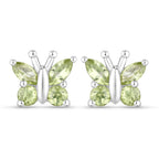 1.00 Carat Genuine Peridot .925 Sterling Silver Earrings