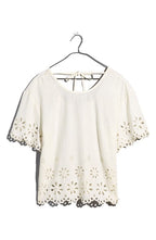 Madewell Floral Eyelet Crop Top in Lighthouse, Size Small