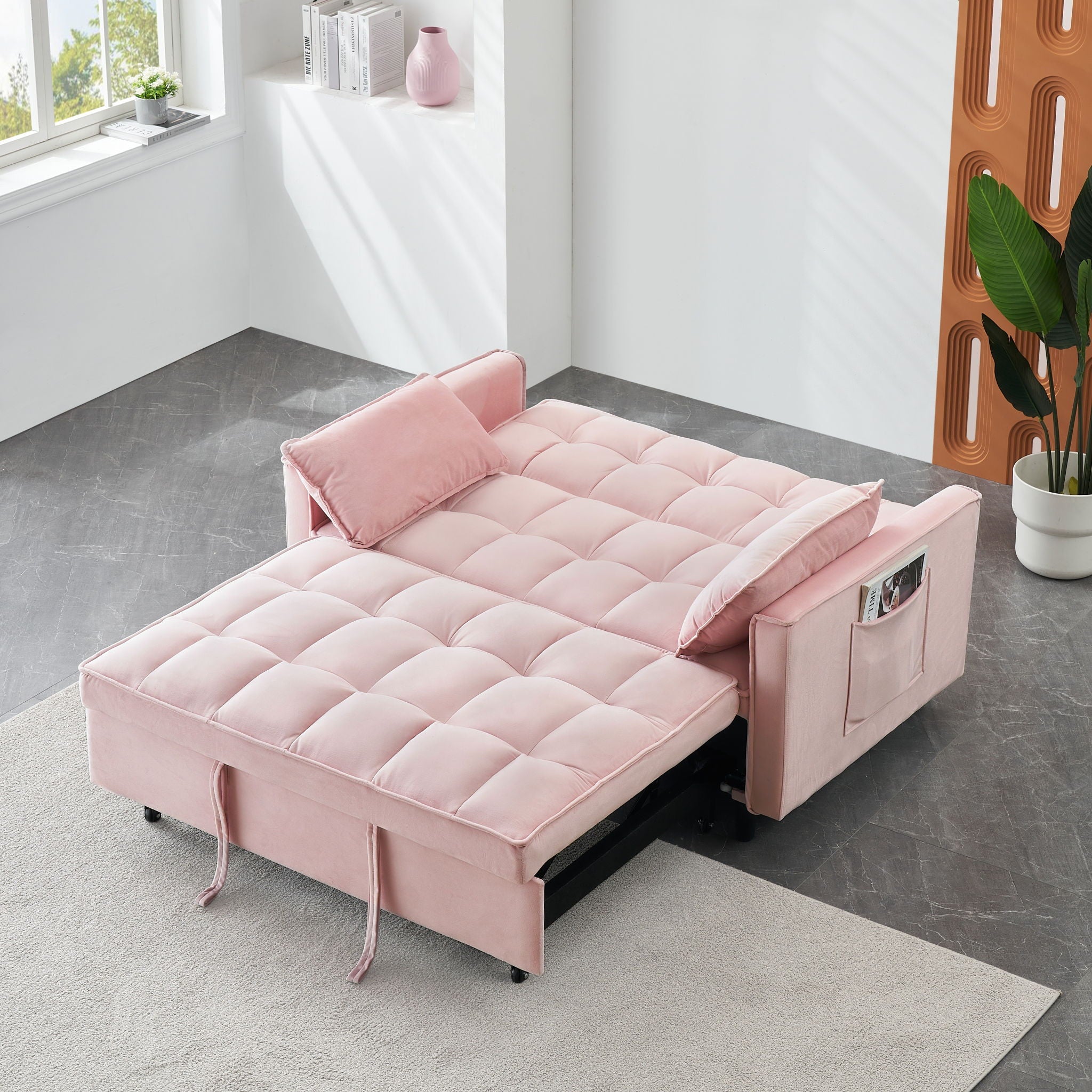 Sofa Bed With Pockets, 3 In 1 Convertible