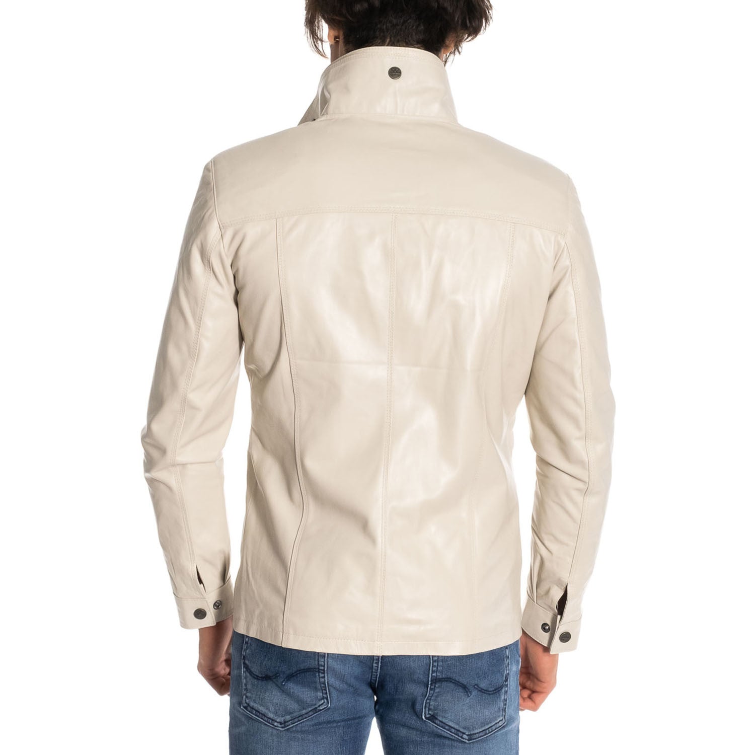 Jaspur Leather Jacket // Cream