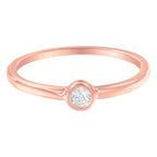 14K Rose Gold Plated .925 Sterling Silver Miracle Set Diamond Ring (1/20 Cttw, J-K Color, I1-I2 Clarity) - Size 6