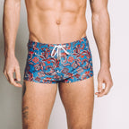 Boyshort Swim Brief // Orange Paisley