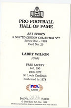 Larry Wilson Signed Goal Line Art GLAC Postcard w/HOF Cards PSA/DNA 160342