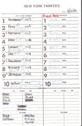 1989 New York Yankees Spring Training 5.5x8.5 Lineup Card vs.  Braves 151522
