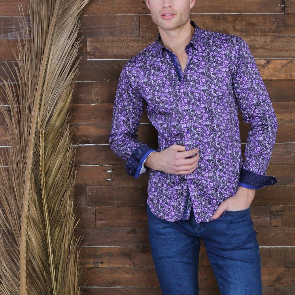 Soft Purple Print Shirt // Purple