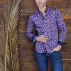 Soft Purple Print Shirt // Purple