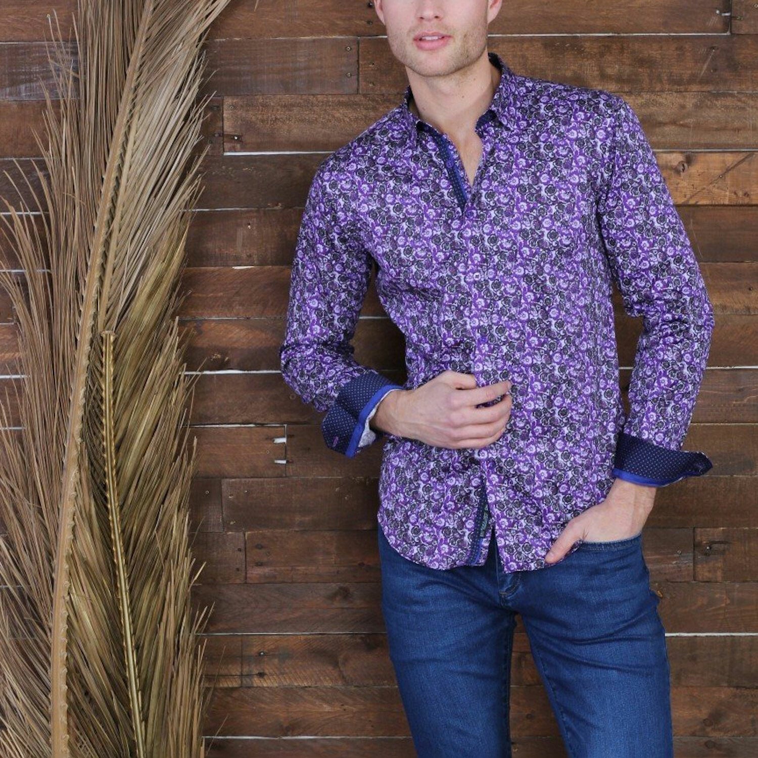 Soft Purple Print Shirt // Purple