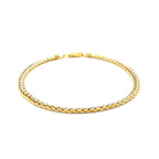 Two-Toned Fine Wheat Chain Bracelet in 10k Yellow and White Gold
