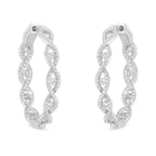 10K White Gold Diamond Hoop Earrings (1 1/2 cttw, H-I Color, I1-I2 Clarity)