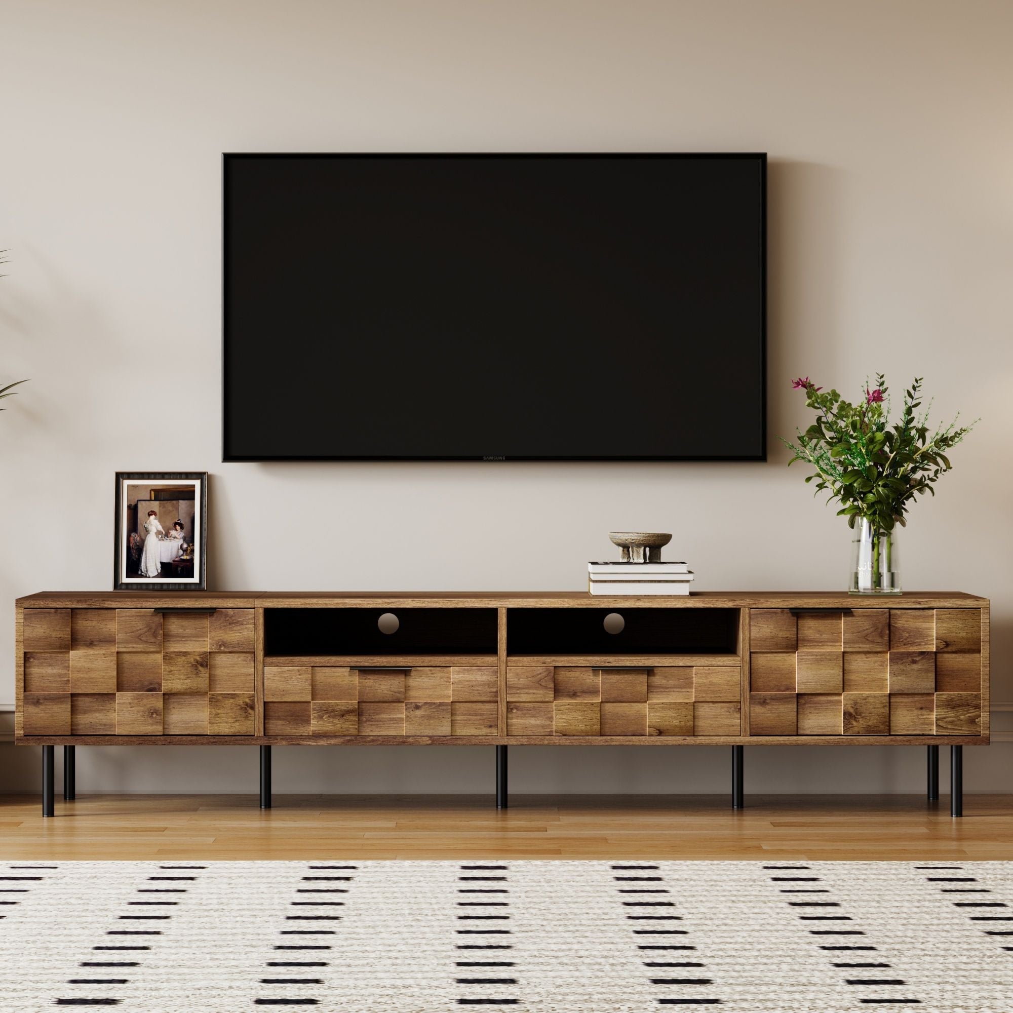 TV Stand With 2 Drawers, Storage Cabinet