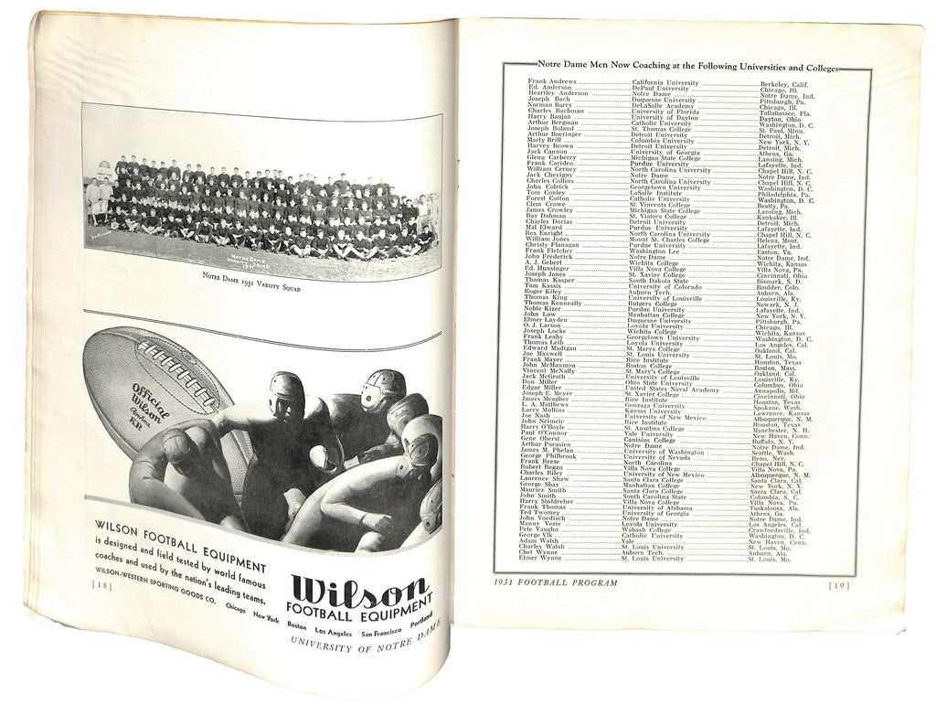 11/7/1931 Pennsylvania vs. Notre Dame Program 185777