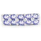 1.76 Carat Genuine Tanzanite and White Sapphire .925 Sterling Silver Ring