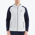 Raglan Hooded Polar Sweatshirt // White + Navy Blue