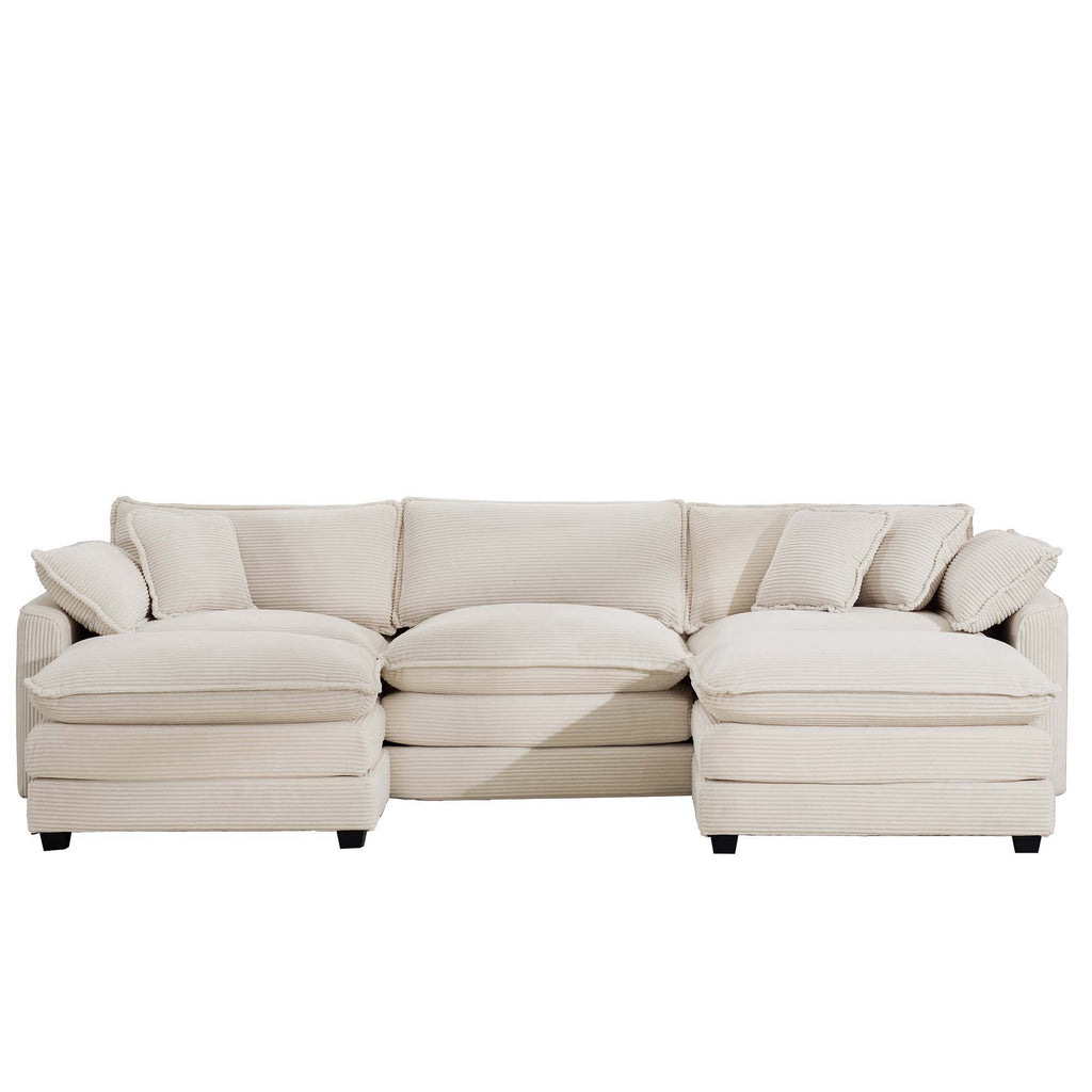 Modern Oversized Modular Cushion Sofa With Ottoman