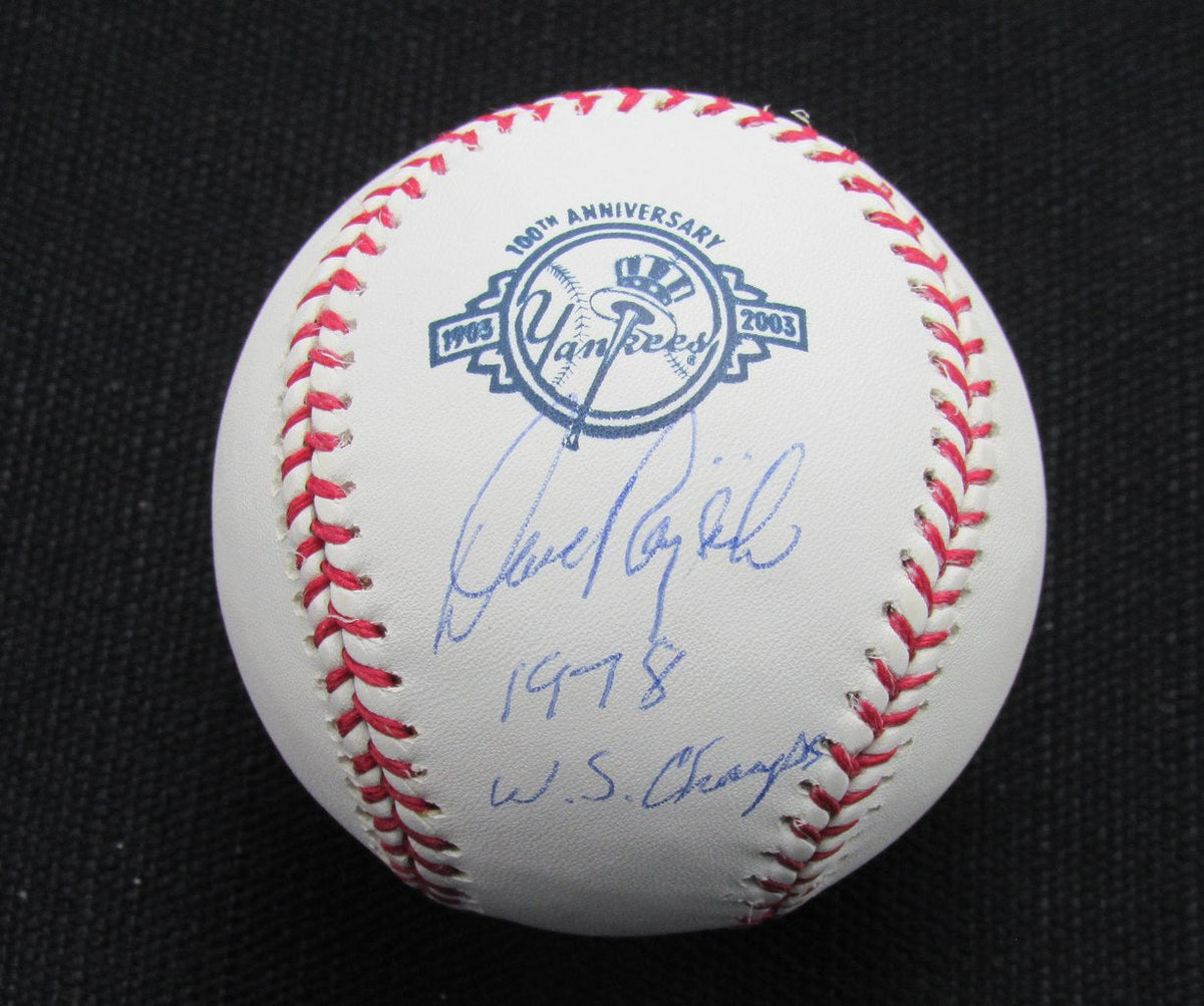 Dave Rajsich Signed/Auto Yankees 100th OML Baseball MAB Inscr 187078