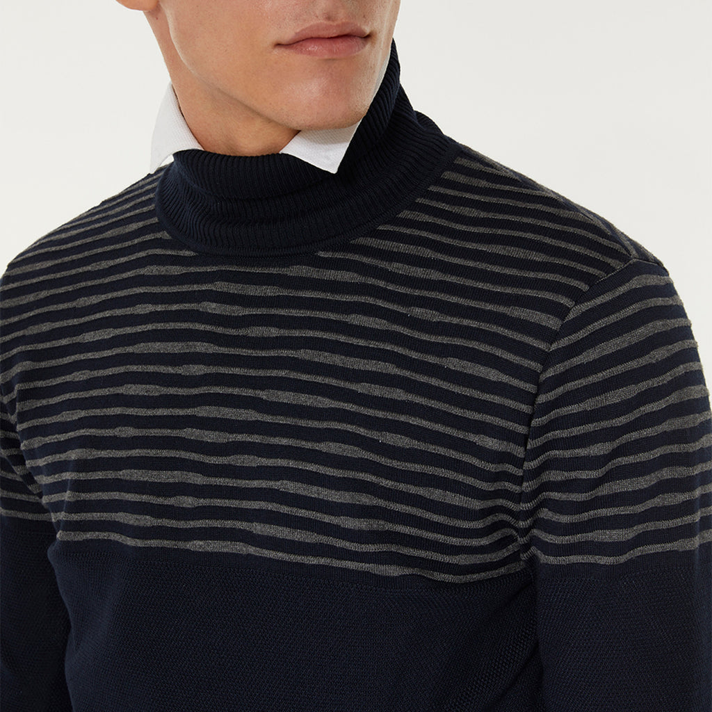 Moc Neck Sweater // Navy Blue