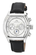 Roman Genuine Leather Silver Tone & Black Men's Watch 1292AROL