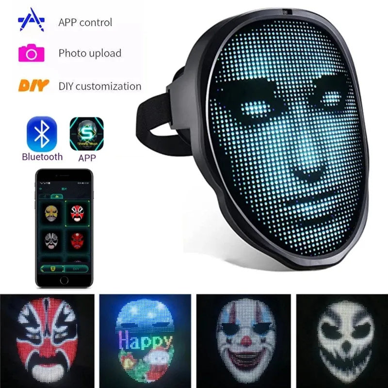 LED Halloween Face Changing Mask