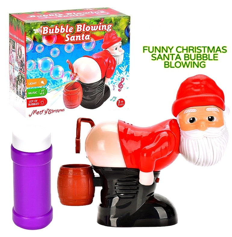 Bubble Blowing Santa - Fart Bubble Machine with Flashing Lights & Music Gift