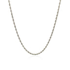 10k White Gold Solid Diamond Cut Rope Chain 1.5mm