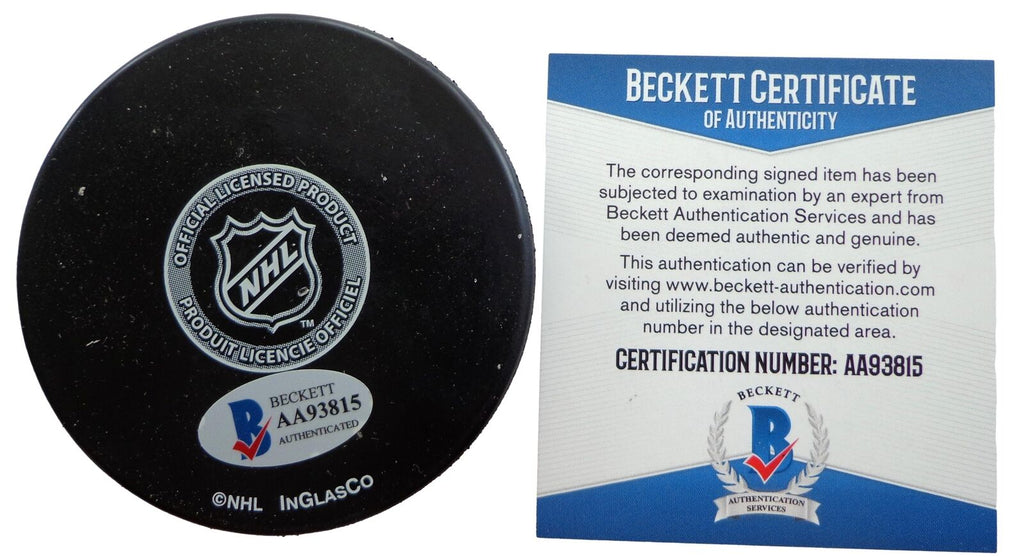 Milt Schmidt HOF Autographed/Inscribed Boston Bruins Hockey Puck Beckett 181051