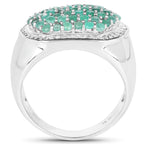 1.43 Carat Genuine Emerald .925 Sterling Silver Ring