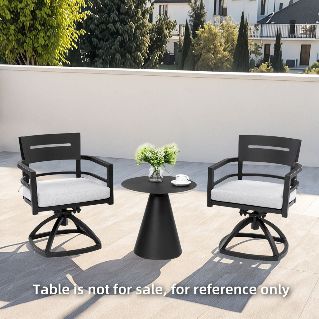 Outdoor Patio Swivel Rocker With (Set of 2) - Ember Black