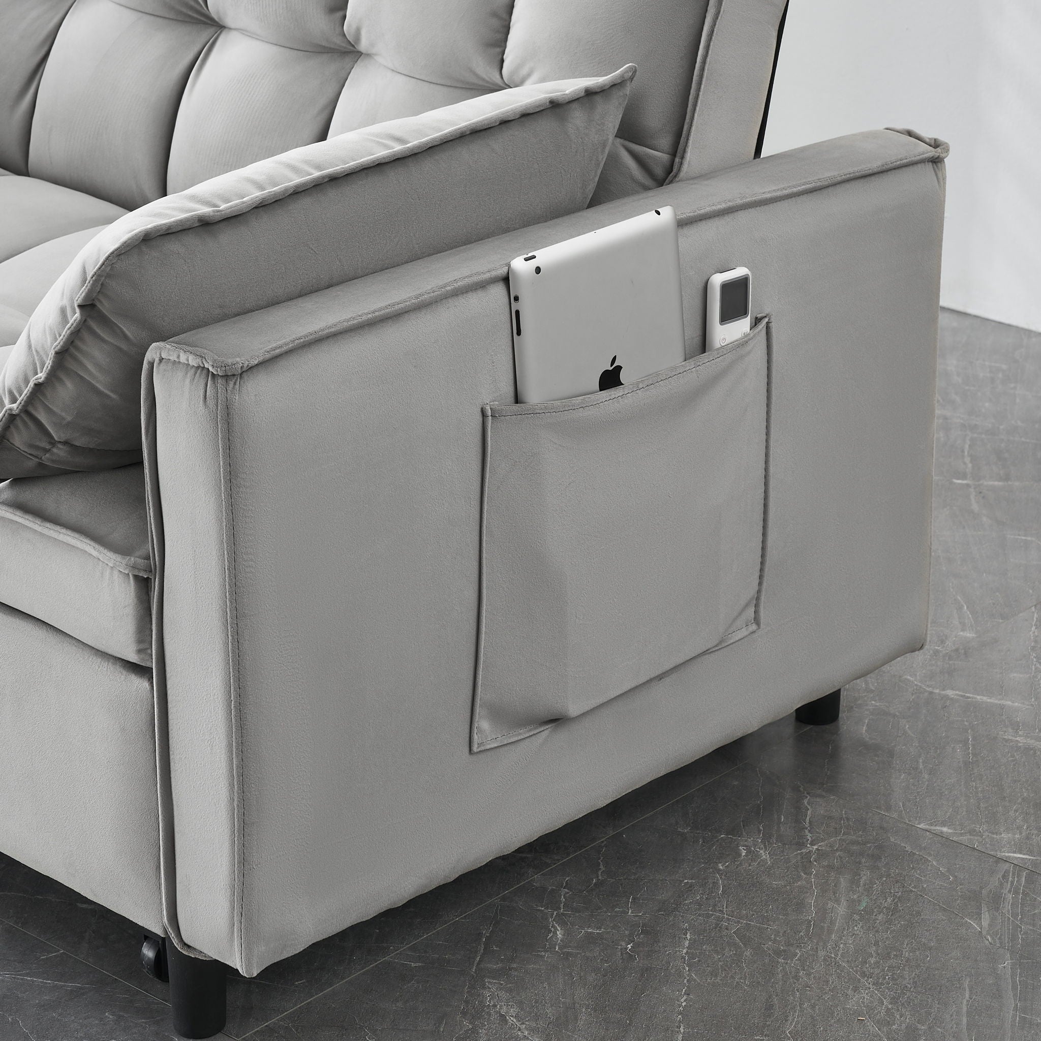 Sofa Bed With Pockets, 3 In 1 Convertible