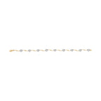 10k Two-Tone Gold 1/3 Cttw Diamond Pave Set Heart S-Link 7.25" Bracelet (I-J Color, I2-I3 Clarity)