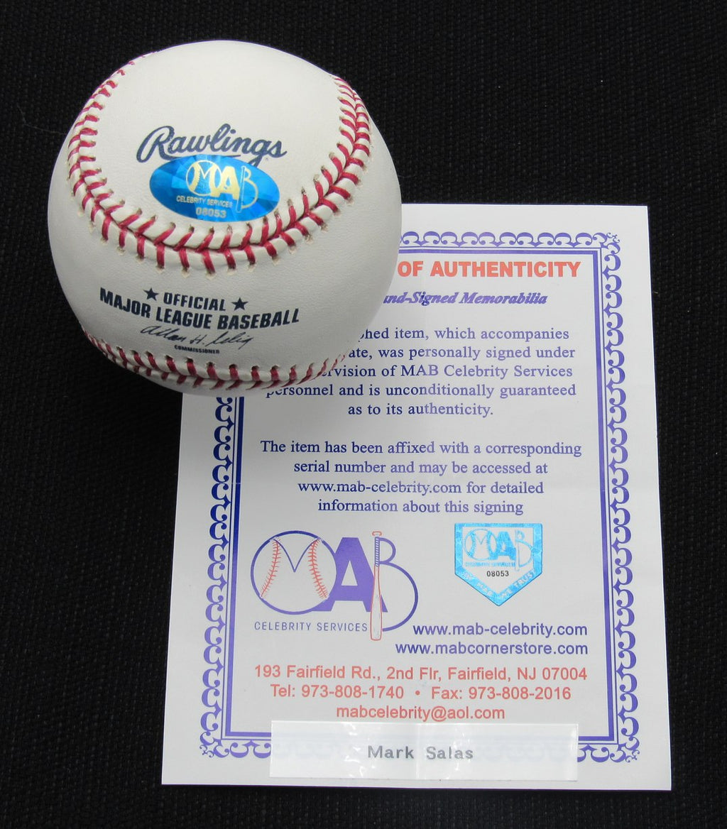 Mark Salas Signed/Auto Yankees 100th OML Baseball MAB 187056