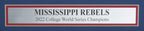 Mississippi Rebels The Oxford Eagle Newspaper 2022 College WS Champs Framed
