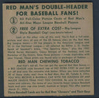 Robin Roberts HOF Phillies 3 1/2 x 3 1/2 1953 Red Man's Card #11  121503