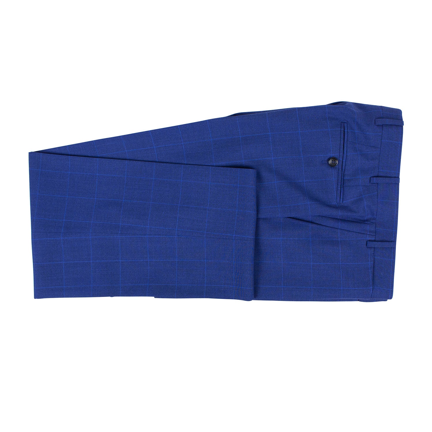 Windowpane Wool 2 Button Suit  // Blue