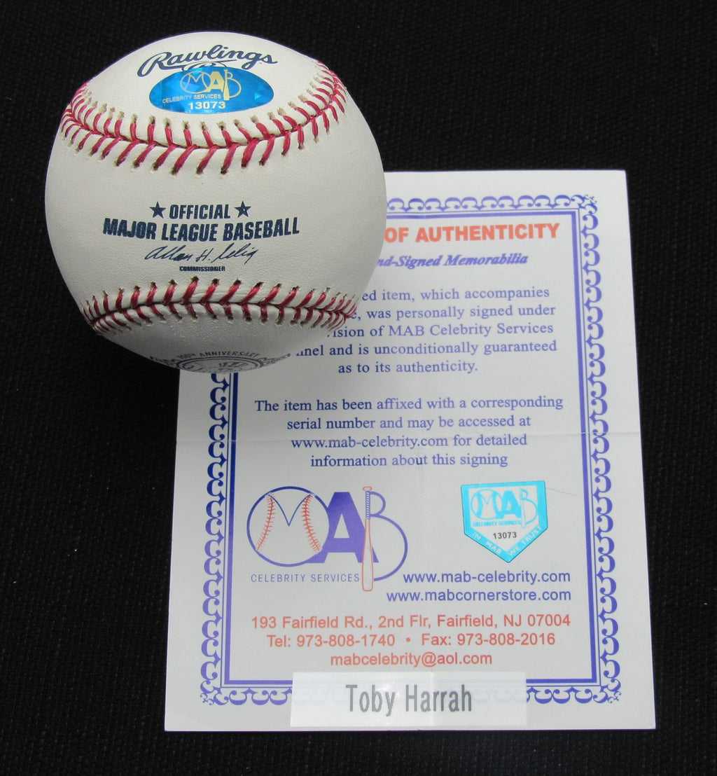 Toby Harrah Signed/Auto Yankees 100th OML Baseball MAB 87023