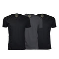 Semi-Fitted Crew Neck T-Shirt // Black + Heavy Metal // Pack of 3