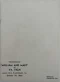 1963 Virginia Tech vs. William & Mary College Football Game Program 148783