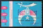 1954 East vs. West Shrine Game Ticket Stub Kezar Stadium San Francisco, CA