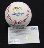 Daryl Boston Signed/Auto Yankees 100th OML Baseball MAB Inscr 187100