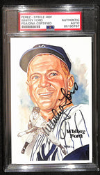 Whitey Ford HOF Signed 1981 Perez Steele Postcard NY Yankees PSA/DNA 187409