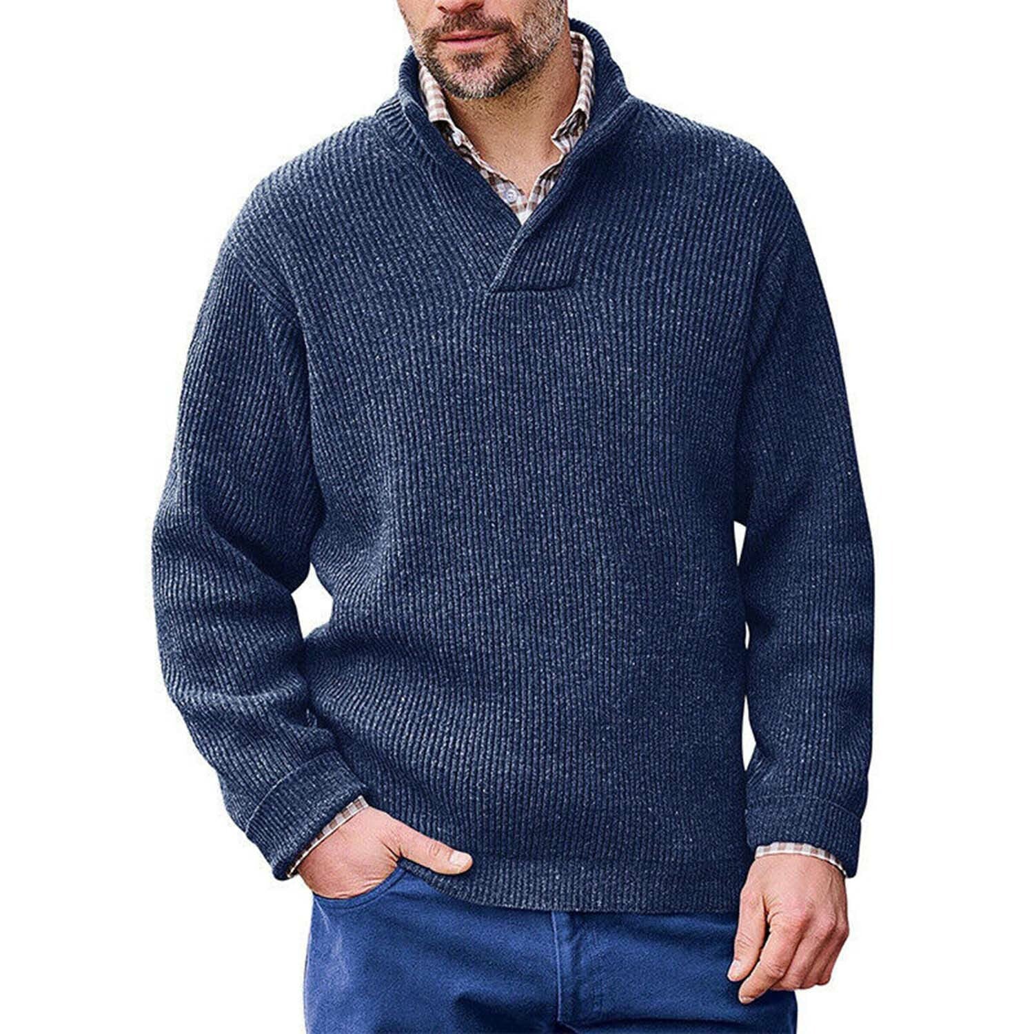 Stand Collar Sweater // Navy Blue