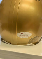 Rocket Ismail Notre Dame Signed Play Like A Champion Mini Helmet JSA 131565