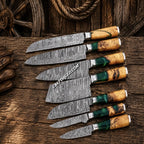 Sakura Damascus Kitchen Knife Set – Professional Chef Collection