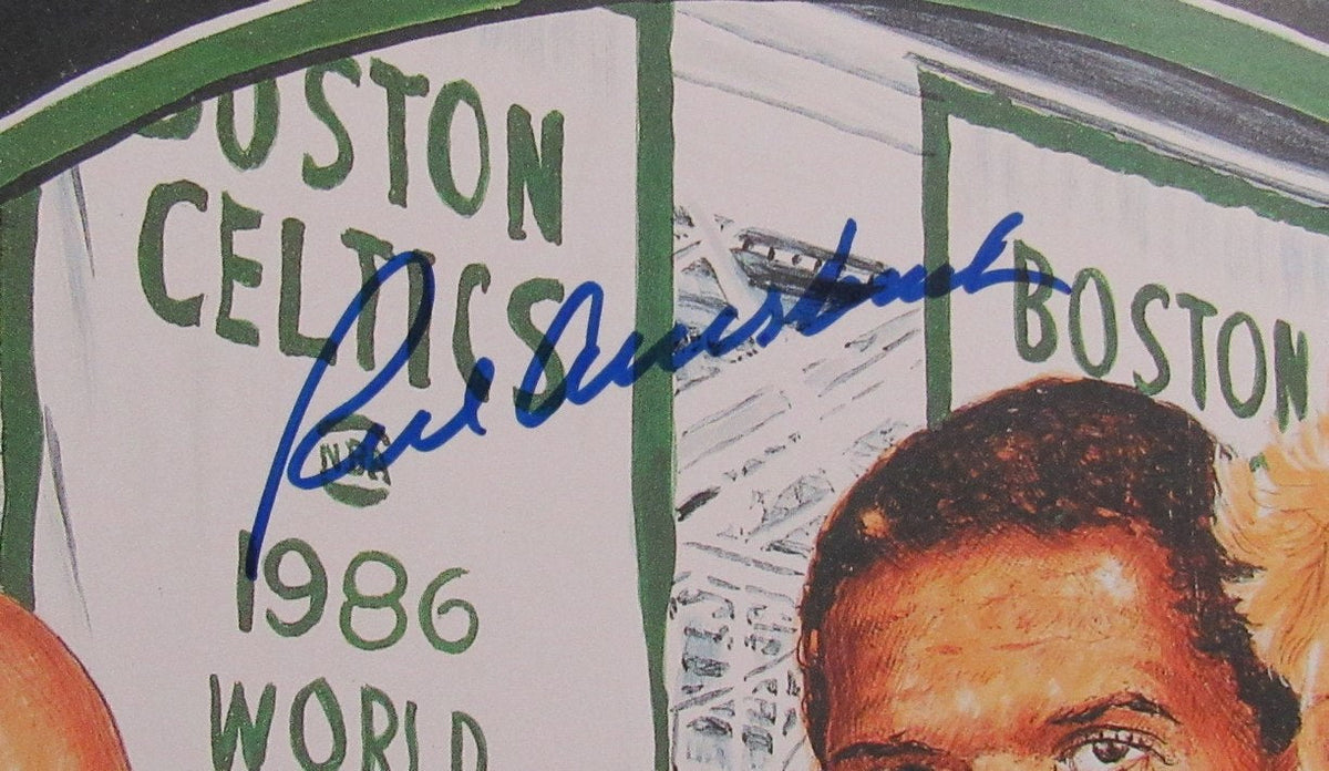 Bird/McHale/Parish/Auerbach Multi-Signed 24x20 Lithograph Celtics PSA/DNA 192393