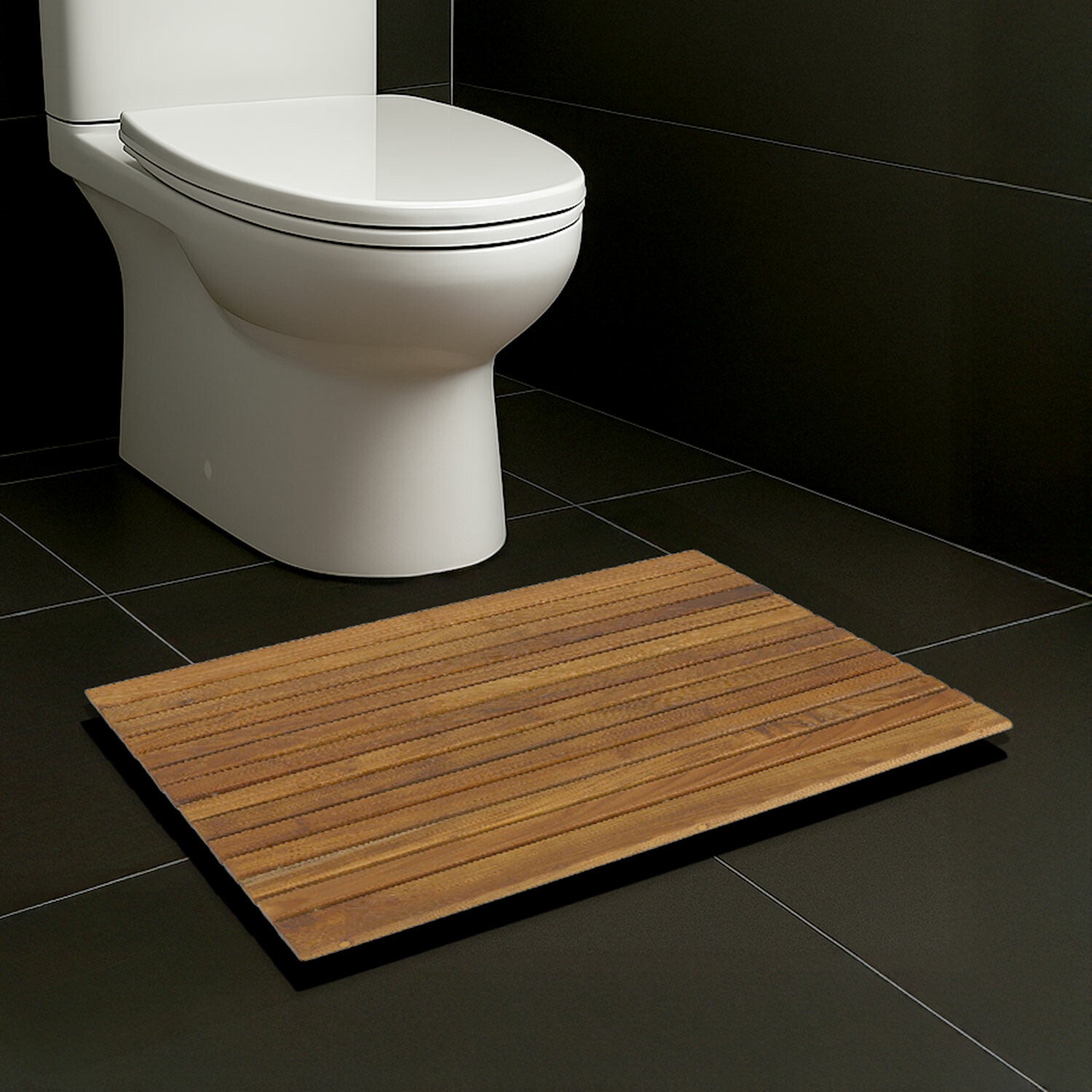 Cosi String Spa Shower Mat in Solid Teak Wood Oiled Finish // 31.5" x 20"