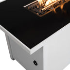 Outdoor 43" Rectangular Fire Pit Table - White