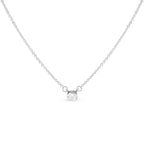 14K White Gold 1/4 Cttw Lab Grown Oval Solitaire Diamond East West 18" Pendant Necklace (G-H Color, VS2-SI1 Clarity)